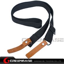 Picture of NB AK Rifle Sling Shotgun Strap Adjustable Webbing Sling With Leather Black NGA1311